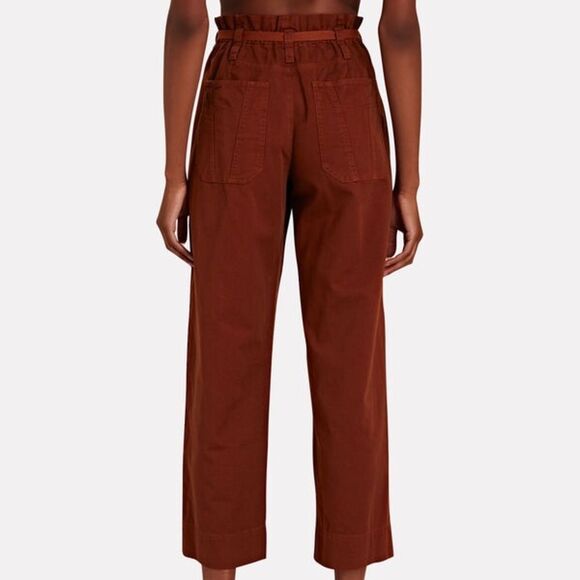 A.L.C. Augusta Belted Paperbag Cargo Pants Red-Drk Size 6 - Picture 6 of 12